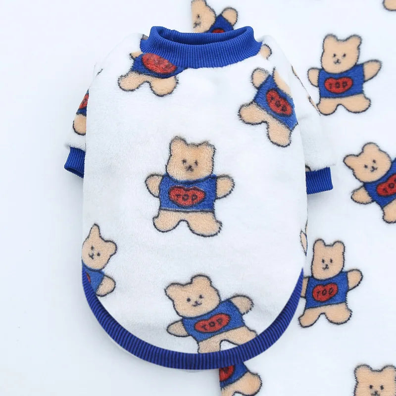 Funny Monkey Print Winter Dog Clothes French Bulldog Flannel Winter Dog Hoodies Medium Puppy Clothing for Cat Christmas Costume