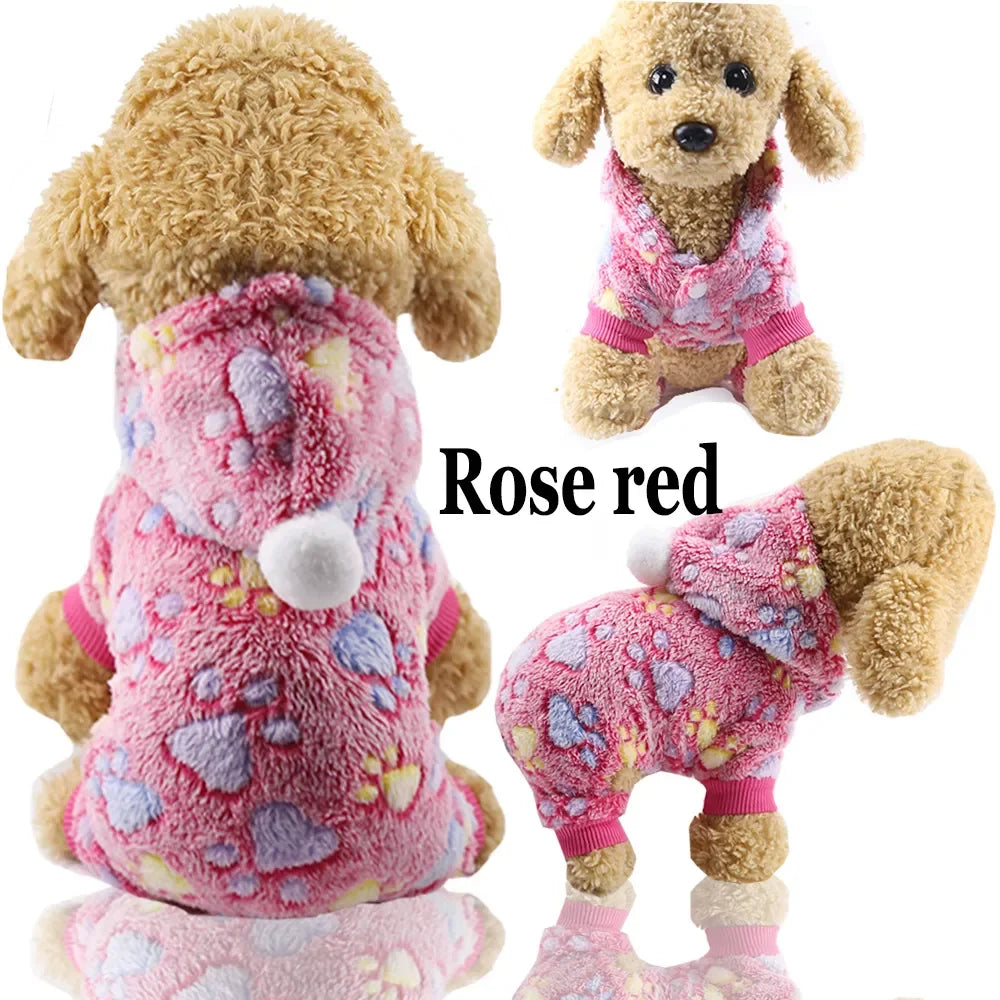 Pet Dog Soft Warm Jumpsuits Clothing for Dogs Pajamas Fleece Small Puppy Coat Pet Outfits Hoodie Clothing Cats Clothes Christmas