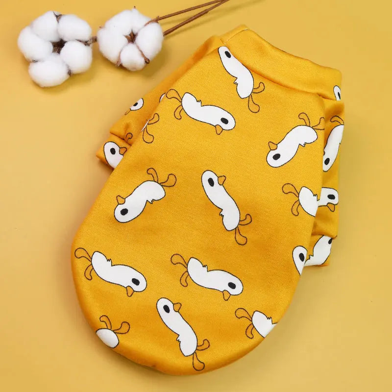 Pet Dog Costume Cute Printed Pet Coat Cotton Soft Pullover Dog Shirt Jacket Sweatshirt Hoodie Cat Clothes Suit Sweater Outfit