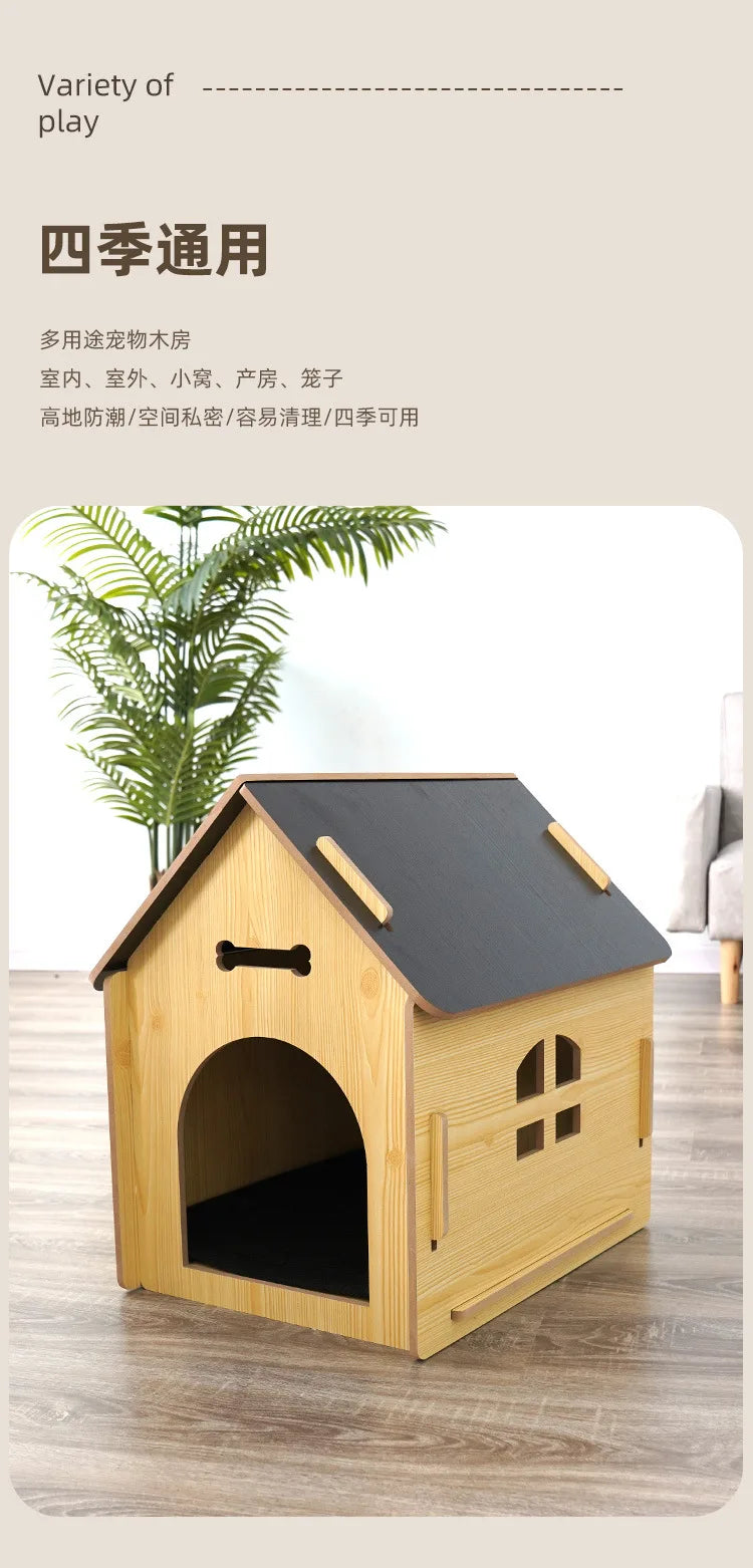 Wholesale new spot detachable wooden dog house cat house pet with window dog house chalet indoor outdoor pass