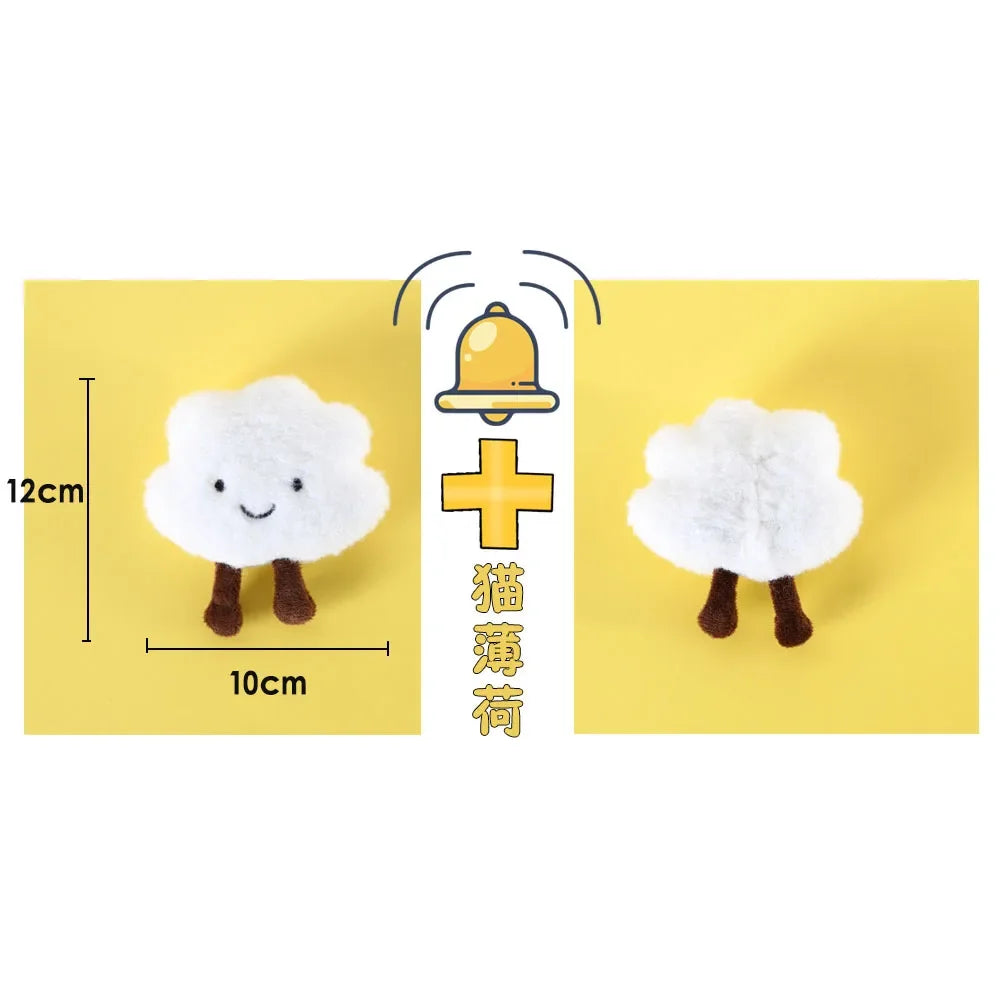3pcs Cat Squeaker Cute Shaped Plush Toy Catnip Toy Cats Mint Toy with Built-in Bell for Kittens Puppy Products Pet Accessories