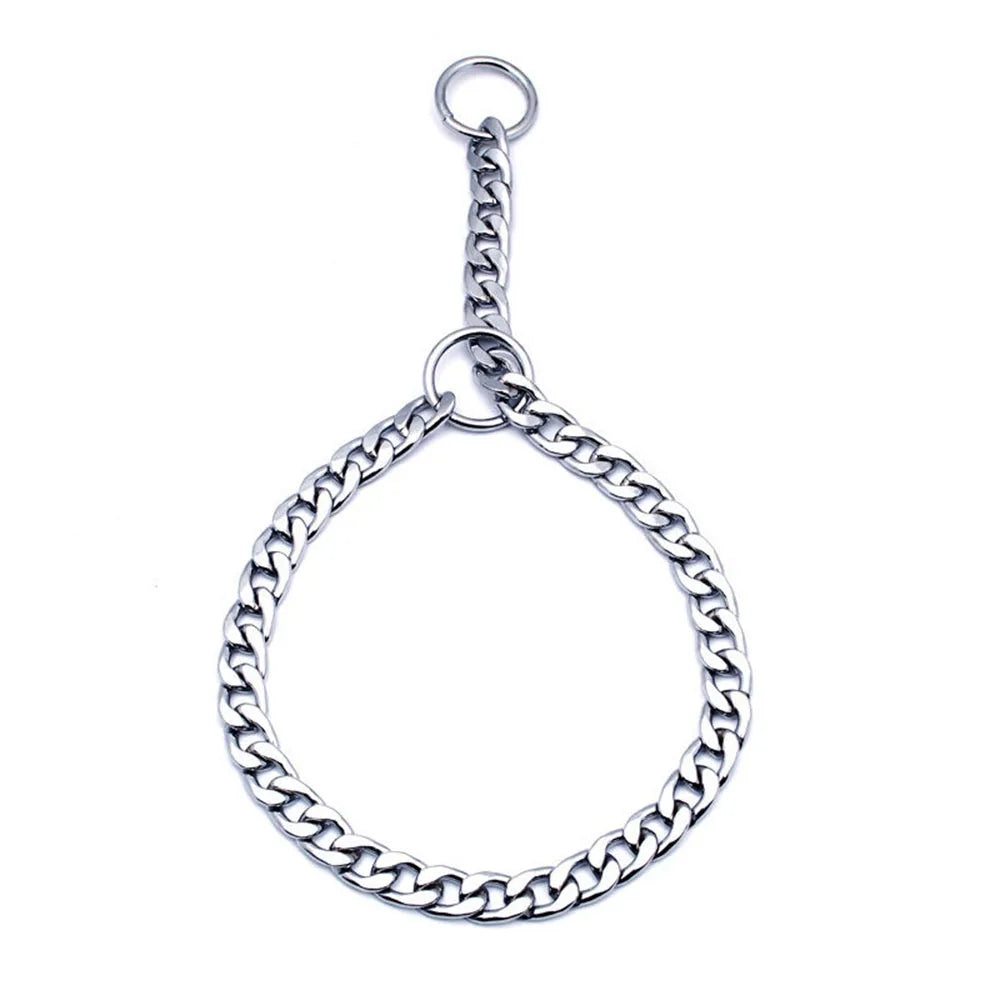 Dog Collar Slip Chains for Dogs Smooth Flat Stainless Steel Choke Chain Collar for Training Small Medium Large Dogs Pet Products