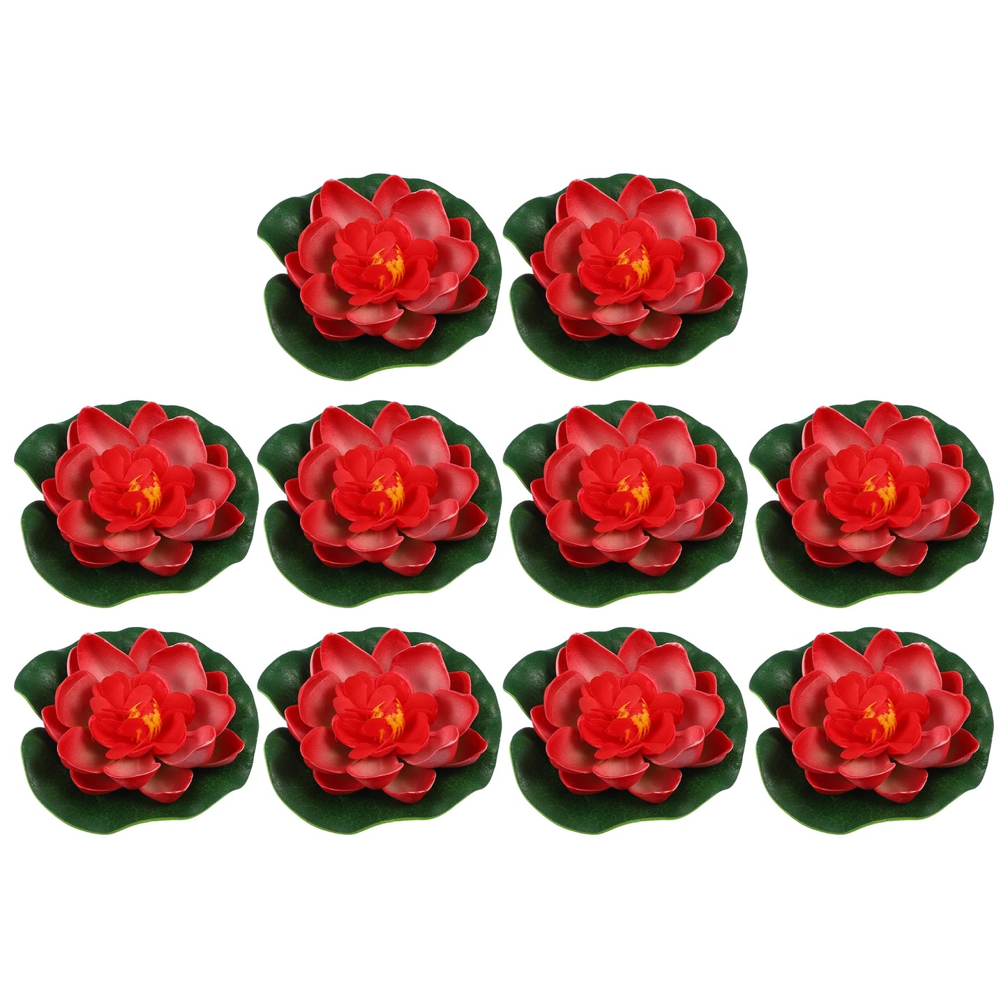 Uxcell 10PCS 10cm Aquarium Floating Artificial Flower Fake Lotus Plant Pond Micro Landscape Garden Fish Tank Tools Accessories