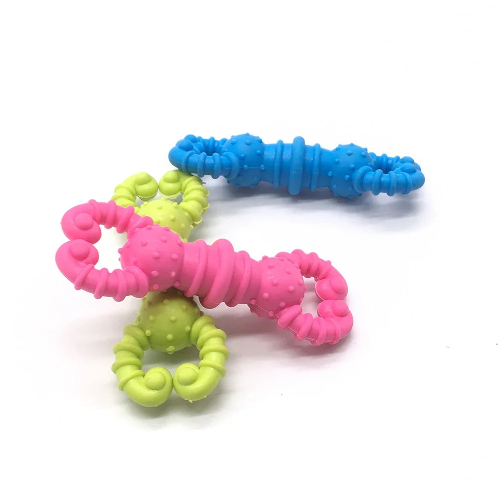 1pc Pet Chew Toy Soft TPR Small Dogs Teeth Grinding Chewing Squeaky Toys Indoor Puppy Interactive Training Molar Biting Toy