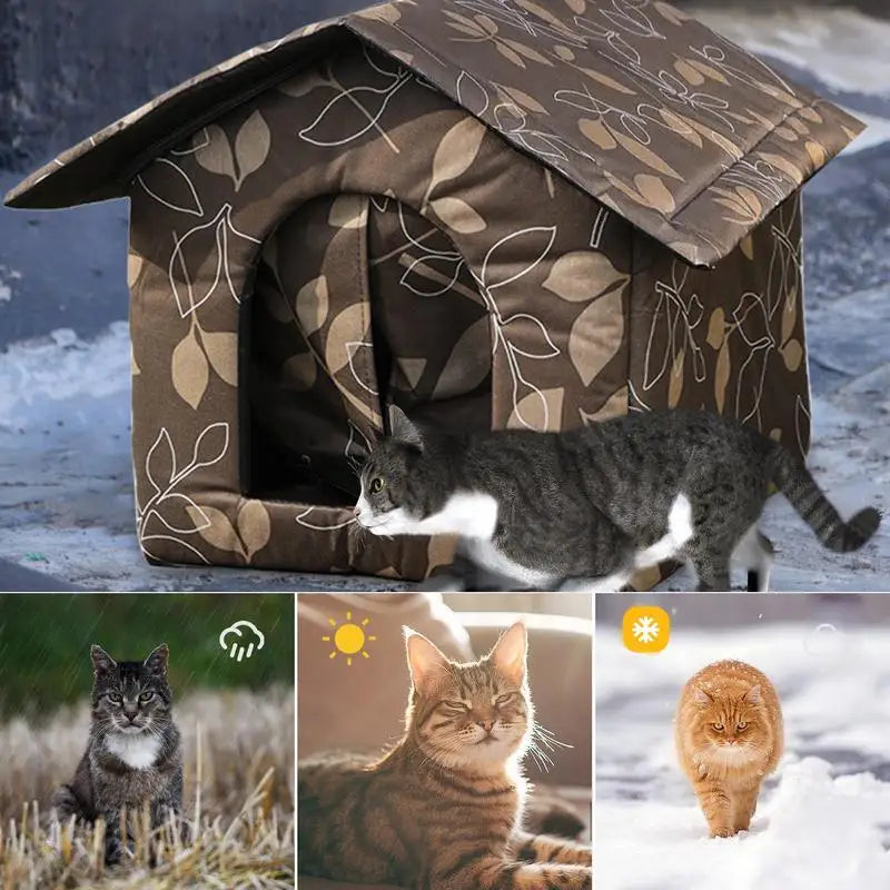 Waterproof Outdoor Pet House Thickened Cat Nest Tent Cabin Pet Bed Tent Shelter Cat Kennel Portable Travel Nest Pet Carrier