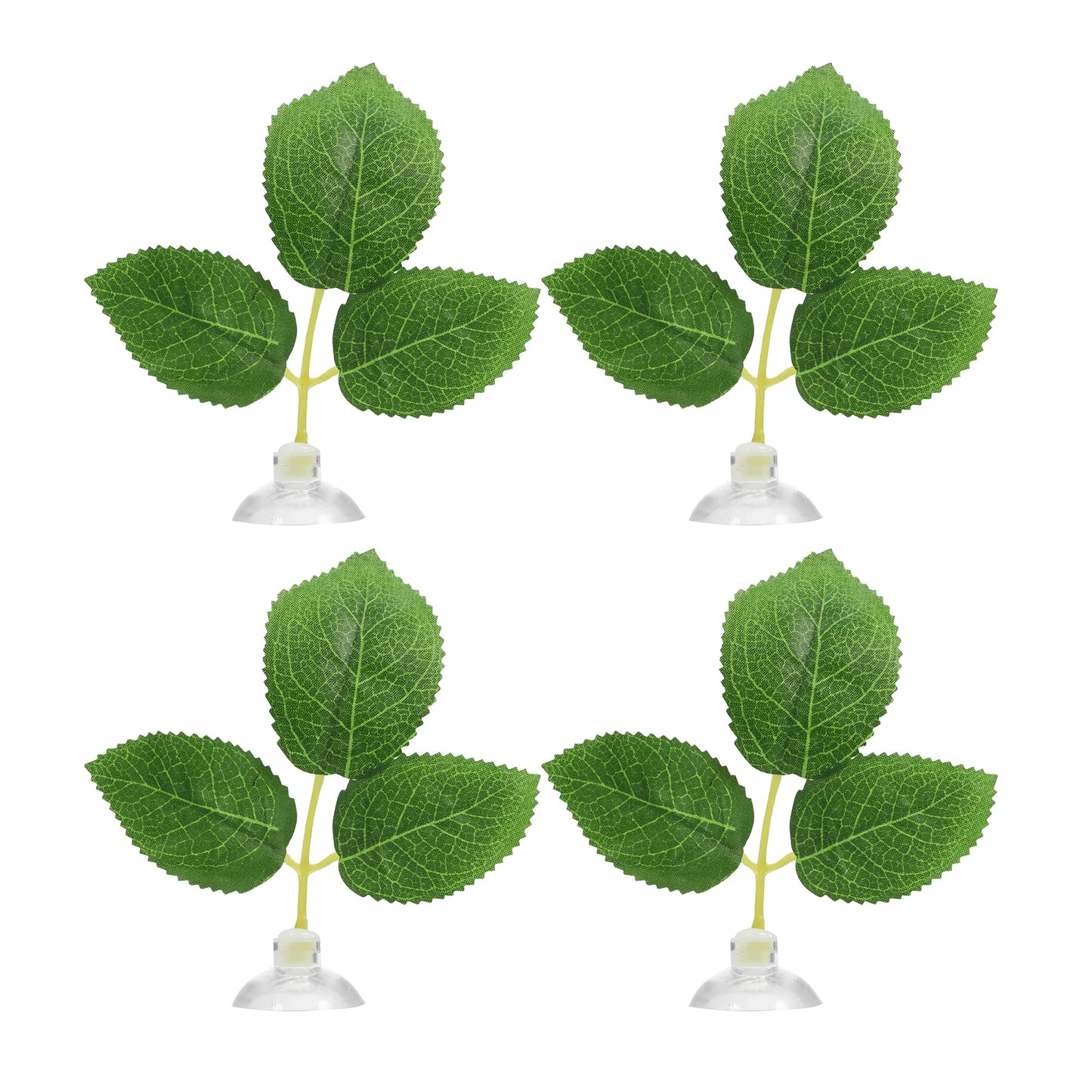 UXCELL 2/4 Pcs Aquarium Artificial Plastic Plants Betta Fish Leaf Pad with Suction Cup Betta Bed Leaf Hammock Resting Hide Decor