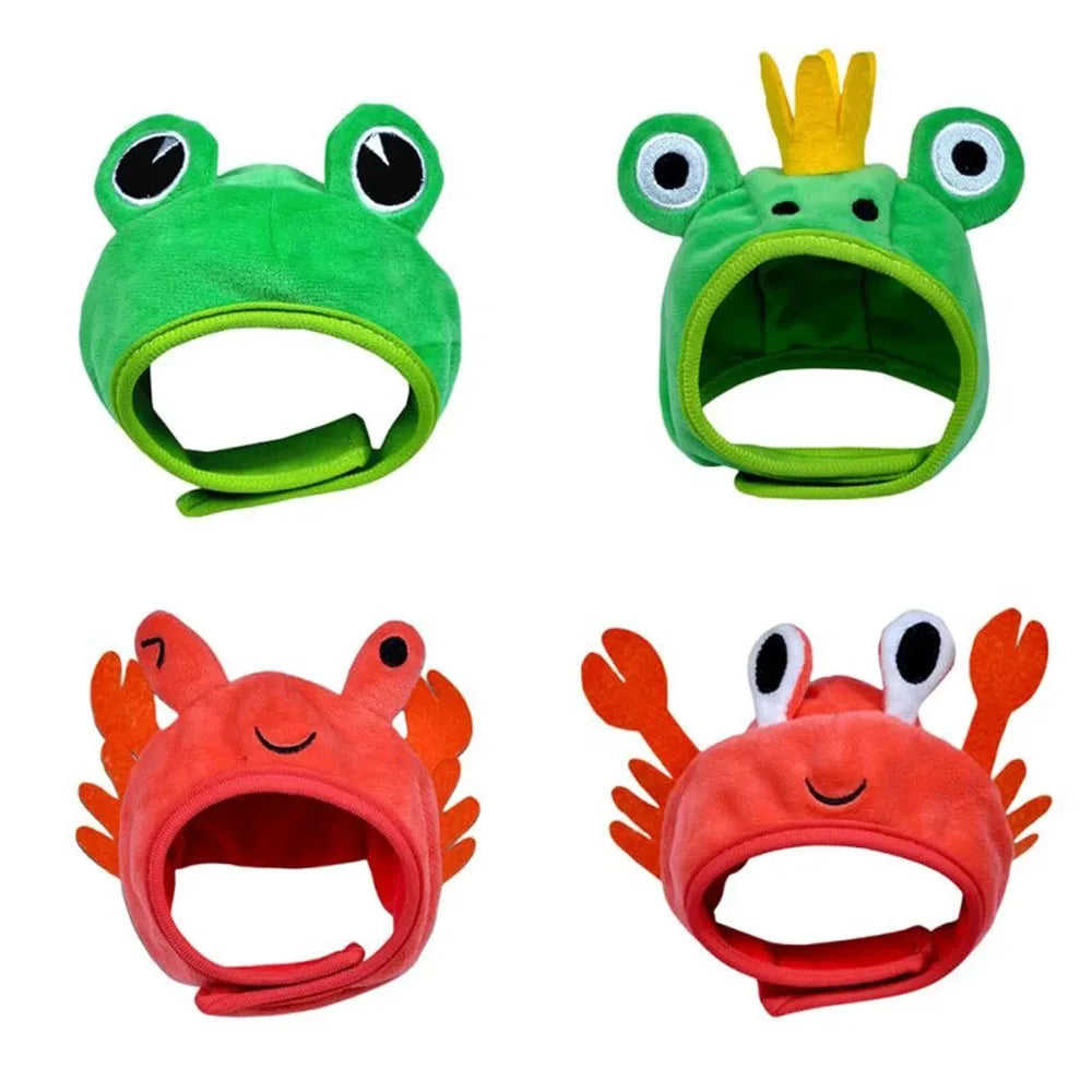 Cute Pet Hat Small Dog Cat Hat Easter Bunny Hat Crab Lobster Frog Cap Pet Party Costume Accessories Headwear for Cat Kitten Pug