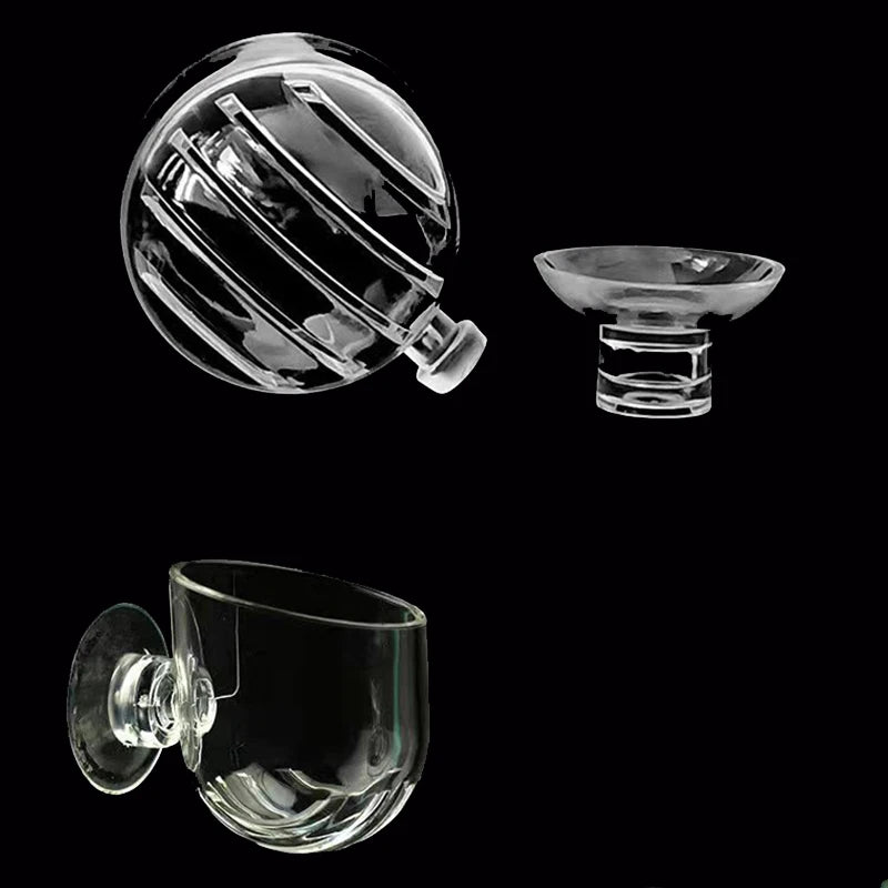 1pc Plastic Automatic Feeder With Suction Cup For Aquarium Red Worm Feeding Fish Tank Cone Live Food Tapered Hopper Basket New