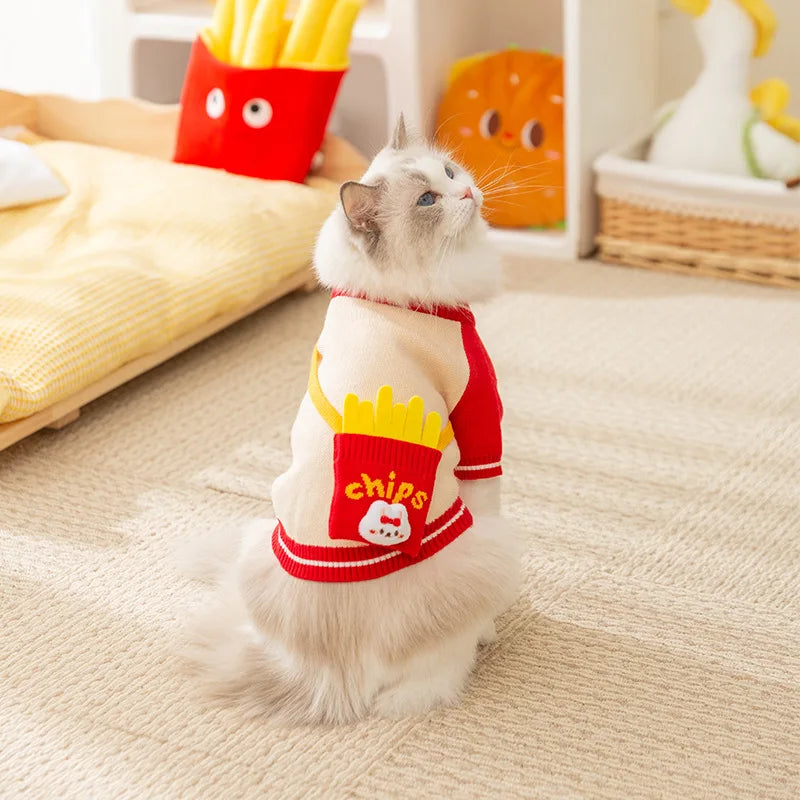 Sweater for Dog Cute Dog Clothes with Bag Autumn Winter Warm Costume Pet Cat Dog Knitted Coat Korean Bichon Chihuahua Clothing
