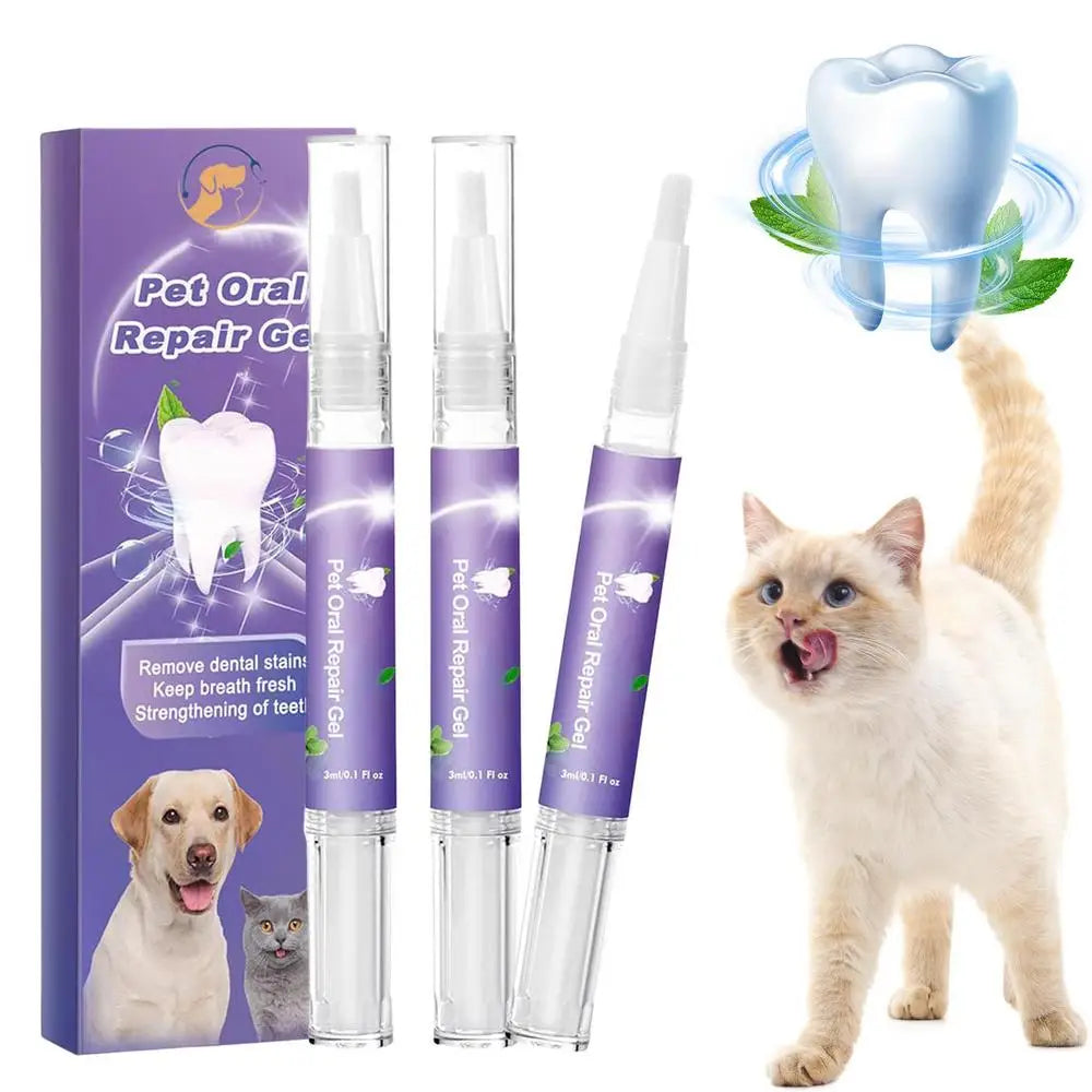 3ml Teeth Cleaning Gel For Dogs Breath Freshener Dog Oral Cleansing Gel Natural Dog Toothpaste Gel For Dogs & Cats Pet Breath