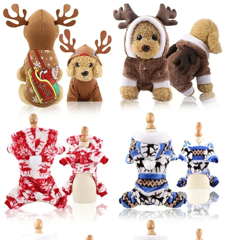 Christmas Pets Dressing Up Santa Funny Pet Clothes For Small Medium Large Dogs Winter Warm Dog Clothes Chihuahua Pug Yorkshire