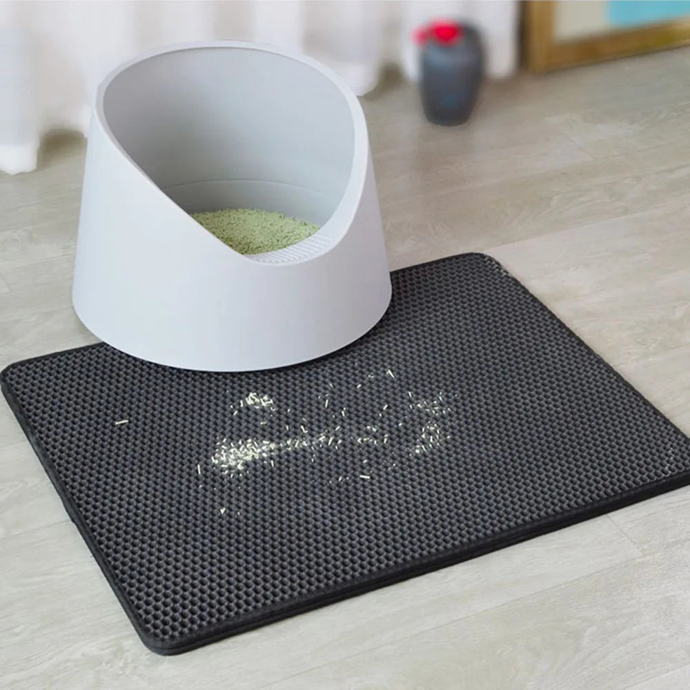 Pet Cat Litter Mat Waterproof Double Layer Pet Litter Box Mat Non-slip Sand Cat Pad Washable Bed Mat Clean Pad Products for Cat