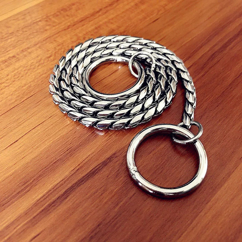 Copper Snake P Chain Dog Collar Small Puppy Large Dog Collar Necklace Choker Pet Training Supplies Slip Collar Gold Sliver Black