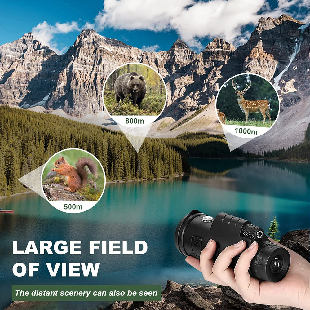 10x42 HD Powerful Portable Monocular Telescope BAK4 Prism for Outdoor Travel Camping,Hiking,Hunting,Bird watching, Holiday Gifts