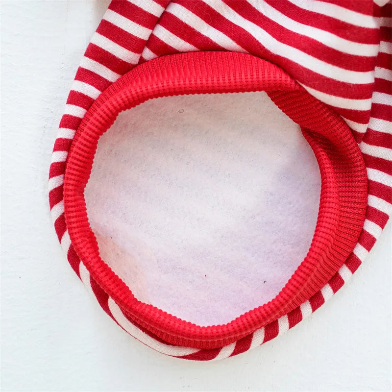 Dog Cat Hoodies with Tractional, Autumn Winter Stripe Sweatshirt Dog Clothes for Small Medium Dogs Cats Puppy Pullover Coat