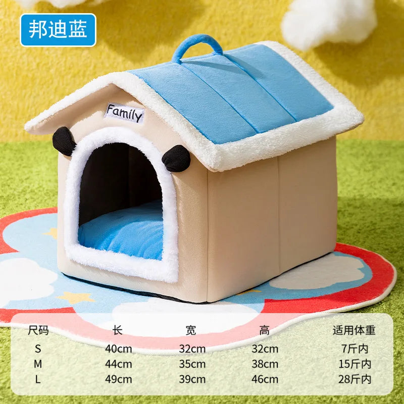 24-Year-old new kennel, small white red top nest, large space, three-dimensional ear nest, cat nest, autumn and winter pet