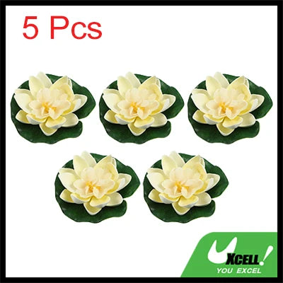 UXCELL 5pcs 3.9" Fish Tank Decorations Artificial Floating Lotus Flower Artificial Lotus Flower Decorative Ornaments