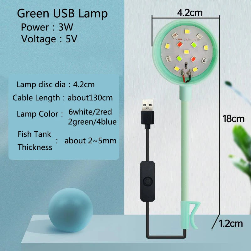 3W 5V USB Aquarium Light LED Waterproof Fish Tank Lighting Underwater Fish Lamp Aquariums Decor Plant Lamp Mini fish tank light