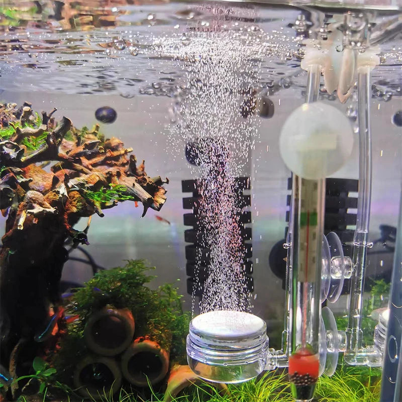 1Pcs Air Pump Sand Stone Aquarium Oxygen Pump Fresh Air Stone Nano Bubble Bar Aquarium Fish Tank Aerator Pump with Suction Cup