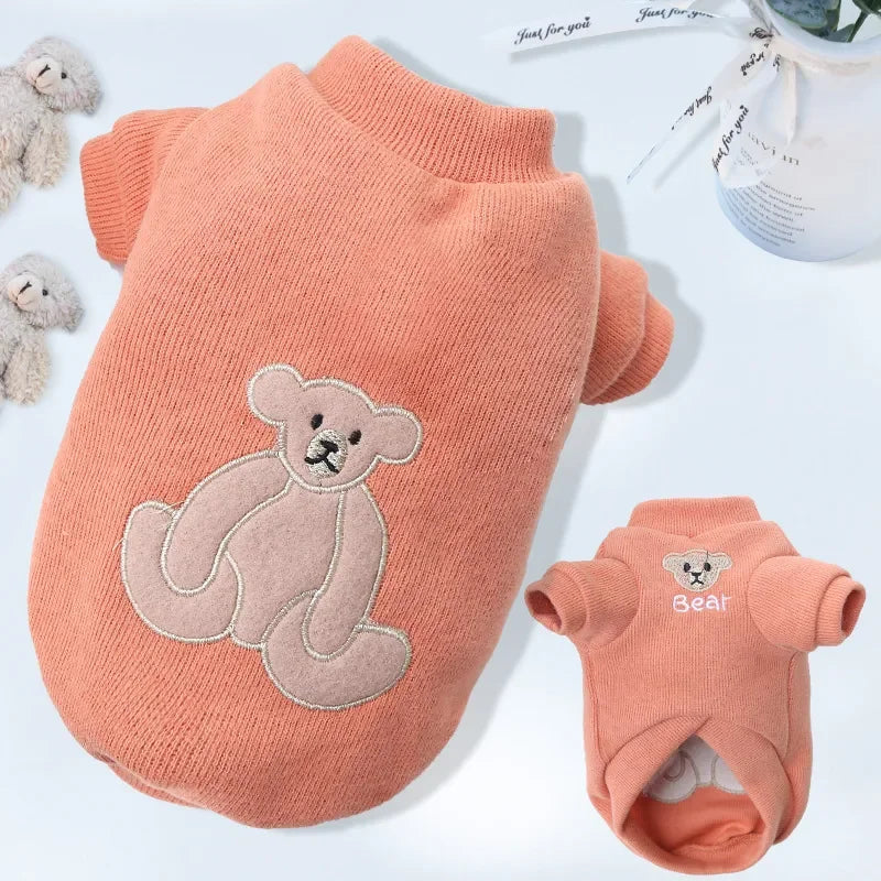 2023 New Spring Summer Pet Clothes Bear Pattern Sweater And Comfortable Puppy Clothes Teddy Hiromi For Small And Mid Sizes Dogs