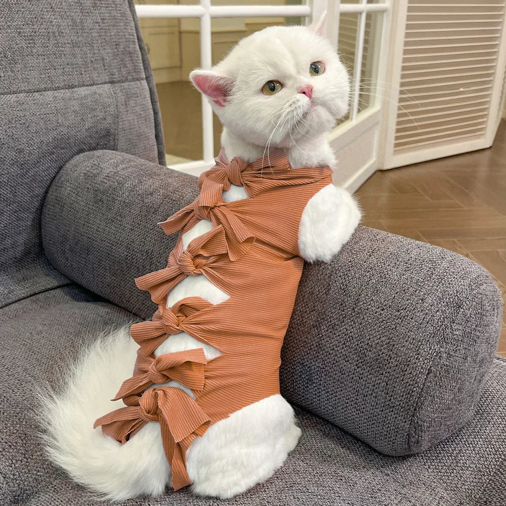 Cat Recovery Suit Breathable Cat Surgery Recovery Suit Onesies Female Kitty Castration Abdominal Wound Recovery Clothing Outfits