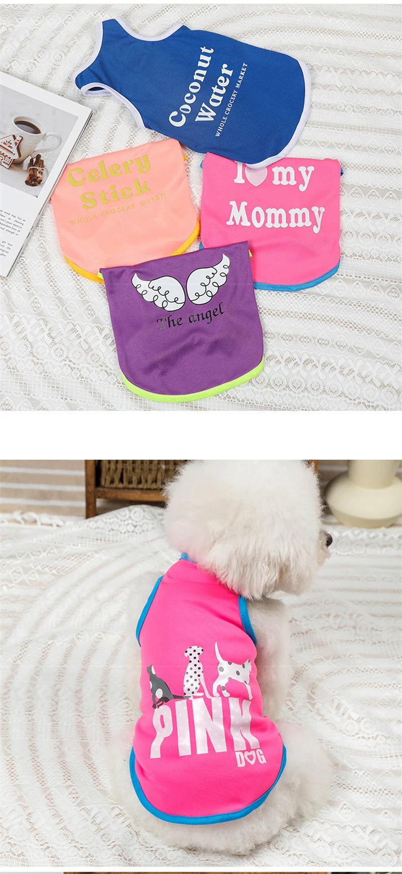 Cartoon Print Summer Pet Dog Clothes Daisy Animal Lightweight Spring Vest for Cat Medium Big Pet Supplies XXL Puppy Clothing