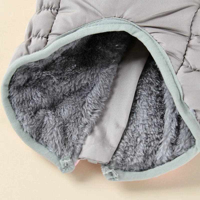 Reflective Dog Winter Jacket with Harness Cold Weather Clothes for Small Medium Dogs Turtleneck Thermal Fleece Lined Dog Coat