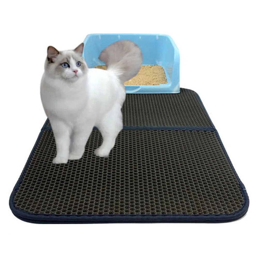 Pet Cat Litter Mat Waterproof Double Layer Pet Litter Box Mat Non-slip Sand Cat Pad Washable Bed Mat Clean Pad Products for Cat
