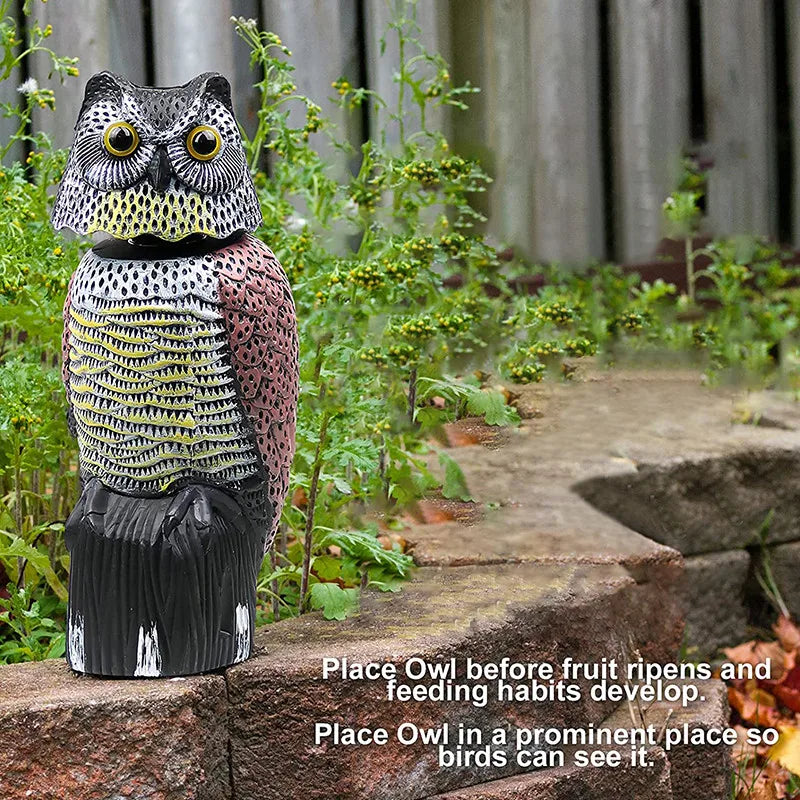 Owl Decoys to Scare Birds Squirrels Away Realistic Bird Repeller Owl Prowler Decoy Protection Repellent Pest Control Scarecrow