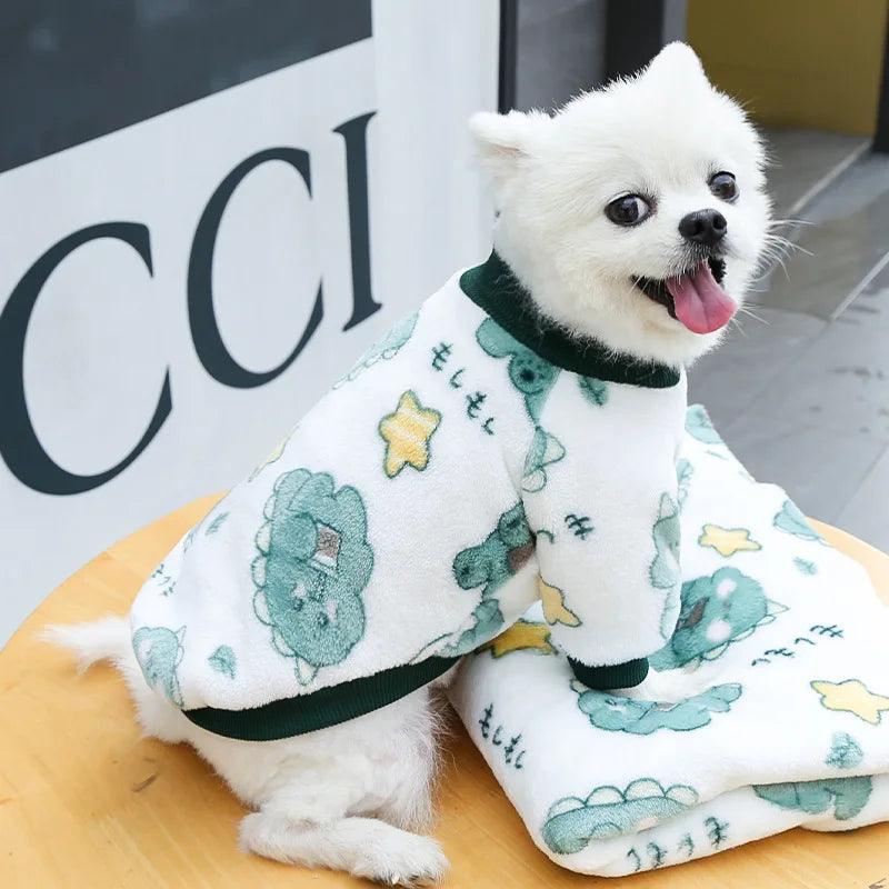 Funny Monkey Print Winter Dog Clothes French Bulldog Flannel Winter Dog Hoodies Medium Puppy Clothing for Cat Christmas Costume