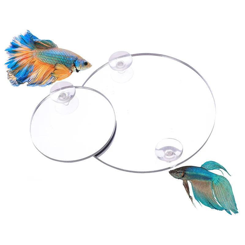 Acrylic Aquarium Betta Mirror Fish Tank Floating Round Mirror For Fish Betta Flowerhorn Cichlid Training 4cm/5cm/6cm/7cm/8cm/9cm