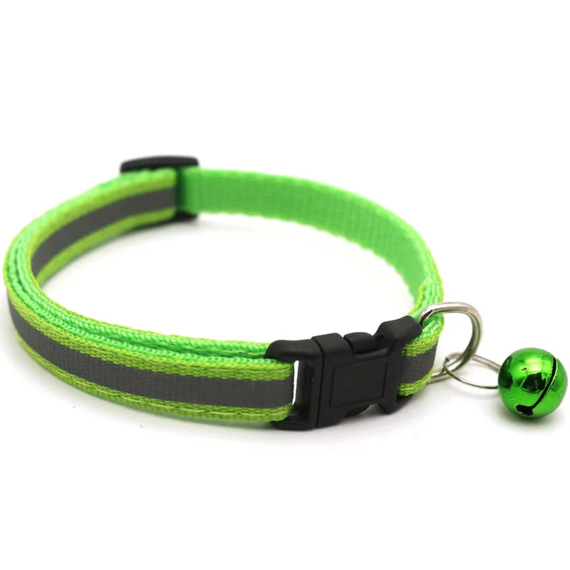 Cat and Dog Universal Reflective Collar Neck Ring Necklace Bell Pet Products Safety Elastic Adjustable Pet Reflective Collar
