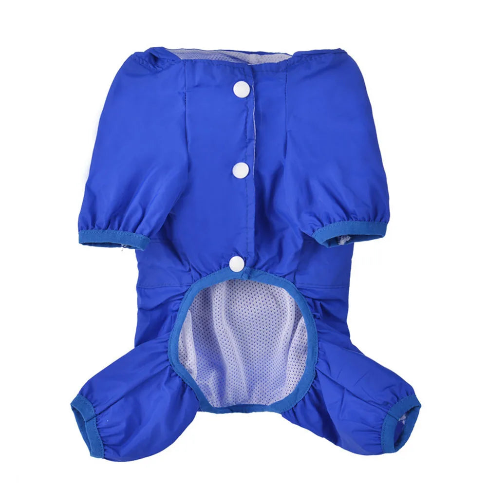 Dogs Raincoat Adjustable Puppy Dog Raincoat Waterproof 4 Legs Raincoat for Small Dogs Outdoor Pet Poncho with Reflective Strap