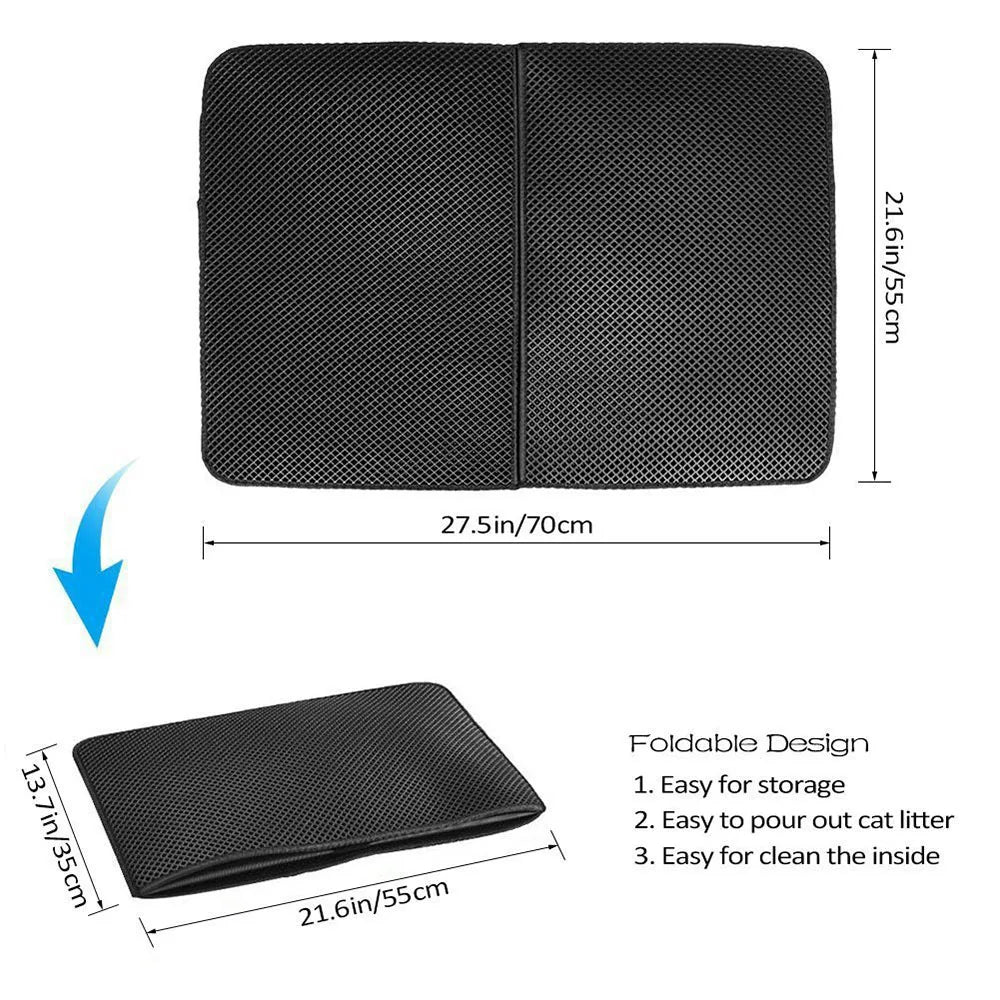 Pet Cat Litter Mat Waterproof Double Layer Pet Litter Box Mat Non-slip Sand Cat Pad Washable Bed Mat Clean Pad Products for Cat