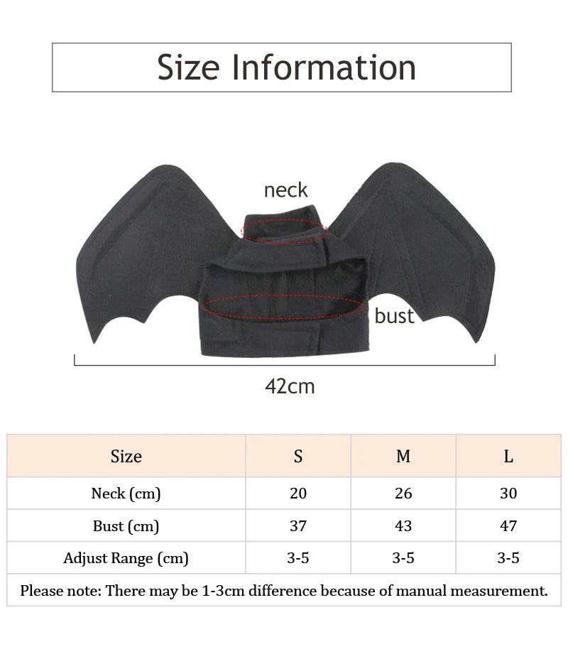 Fancy Cat Clothing Dark Elf Vampire Bat Halloween Black Dress With Bells Cosplay Lifelike Wings High Quality Christmas Costume
