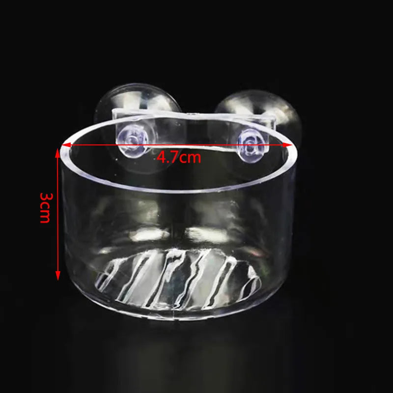 1pc Plastic Automatic Feeder With Suction Cup For Aquarium Red Worm Feeding Fish Tank Cone Live Food Tapered Hopper Basket New
