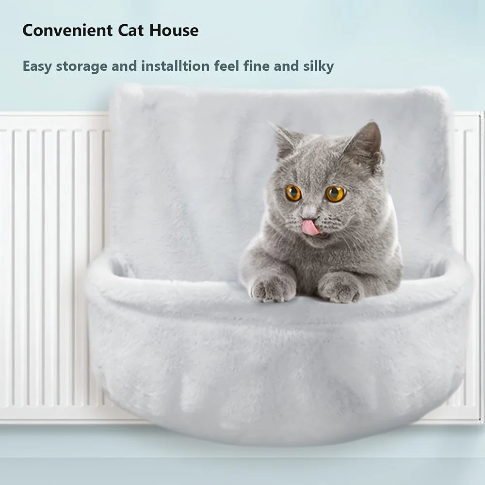 Pet Hanging Cat Bed Removable Cat Hammock Pet Bed for Radiator Cradle Hammock Durable Metal Frame Bed Cat Accessories Up to 30kg