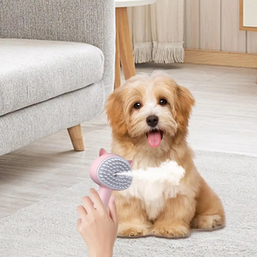 Steam Brush for Cats Rechargeable Handheld Electric Grooming Steam Brush Massage Brush with Ergonomic Handle 150mAh Battery
