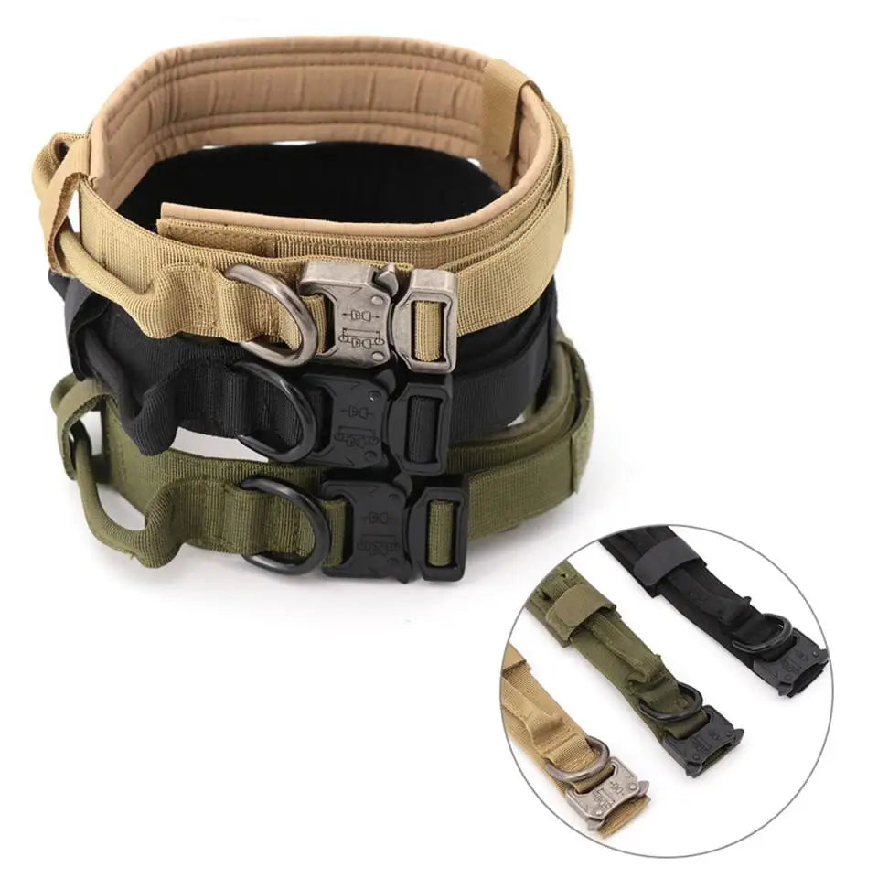 Durable Military Tactical Dog Collar Bungee Leash Nylon Walking Training Pet Collar for Medium Large Dogs German Shepherd
