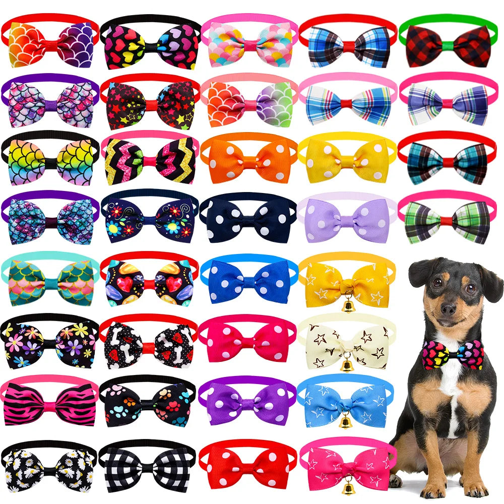 20pcs Dog Acccessories Dog Bow Tie Bulk Dog Collar Bow Dog Bowtie Small Dog Cat Pet Supplies Dog Fashion Accessoreis Bow
