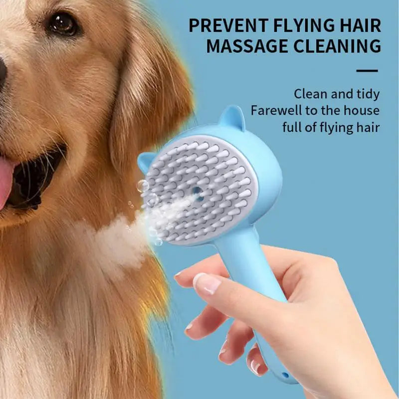 Steam Brush for Cats Rechargeable Handheld Electric Grooming Steam Brush Massage Brush with Ergonomic Handle 150mAh Battery