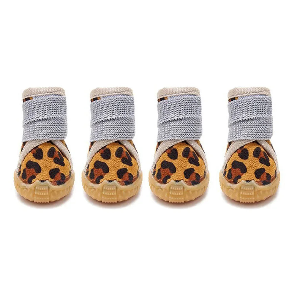 Pet Shoes Waterproof Non Slip Puppy Snow Booties for Small Dogs Chihuahua Boots for Winter Tiny Cat Shoes for Cold Weather 4pcs