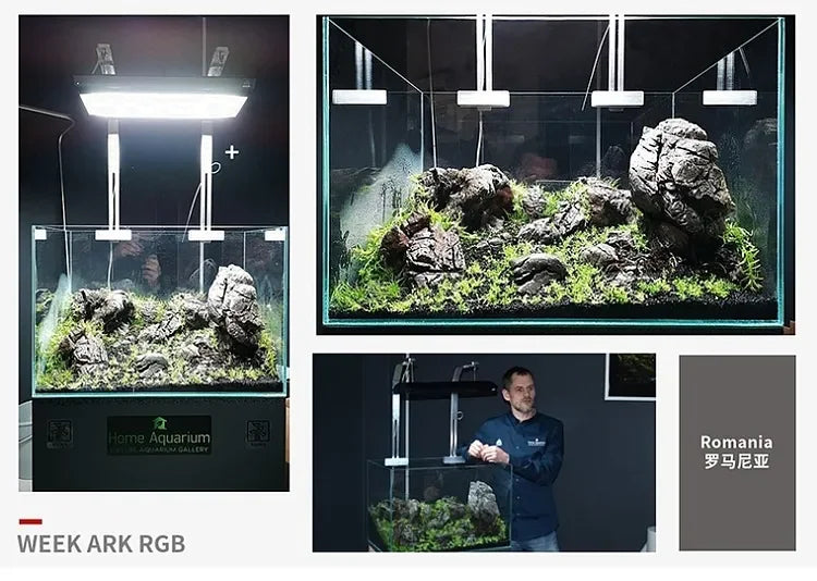 WEEK AQUA A430 Pro Full Spectrum Aquarium Led Light Fish Tank Aquatic Plants Light with APP Bluetooth Controller and Shade Plate