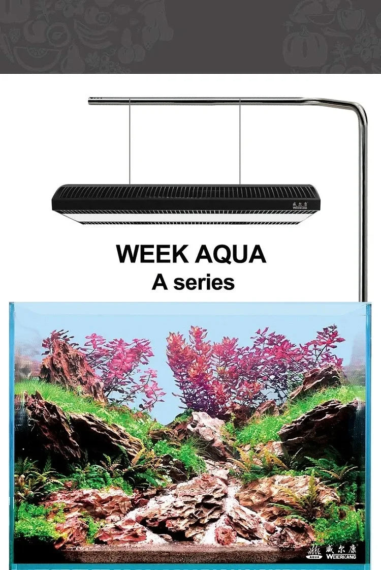 WEEK AQUA A430 Pro Full Spectrum Aquarium Led Light Fish Tank Aquatic Plants Light with APP Bluetooth Controller and Shade Plate