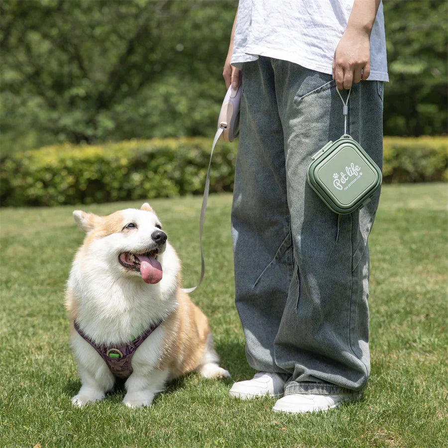 Thickened Folding Pet Bowls Outdoor Pet Double Bowls Tableware Travel Dog Feeder Bowls Pet Supplies Portable Dog Bowls