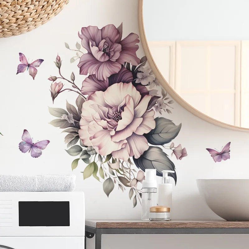 1PCS Painted Branches Flower Birds Bedroom Living Room Porch Home Background Decoration Beautify Wall Paste Self-adhesive