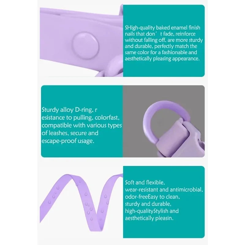 New Macaron Colored PVC Dog Collar Waterproof Dirt Resistant Easy To Clean Pet Collar Adjustable Neck Collar Pet Dog Collar Set