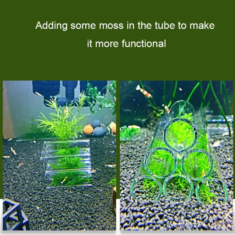 Glass Acrylic Aquarium Decoration Fish Shrimps Shelter House Pottery Scorpion House Canister Simulation Stone Fish Tank Ornament