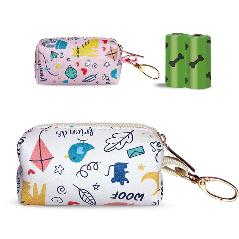 Pet Dog Poop Bag Dispenser Dog Waste Poop Bag Holder Leash Attachment Adjustable Travel Garbage Bag Dispenser Pet Cleaning Tools