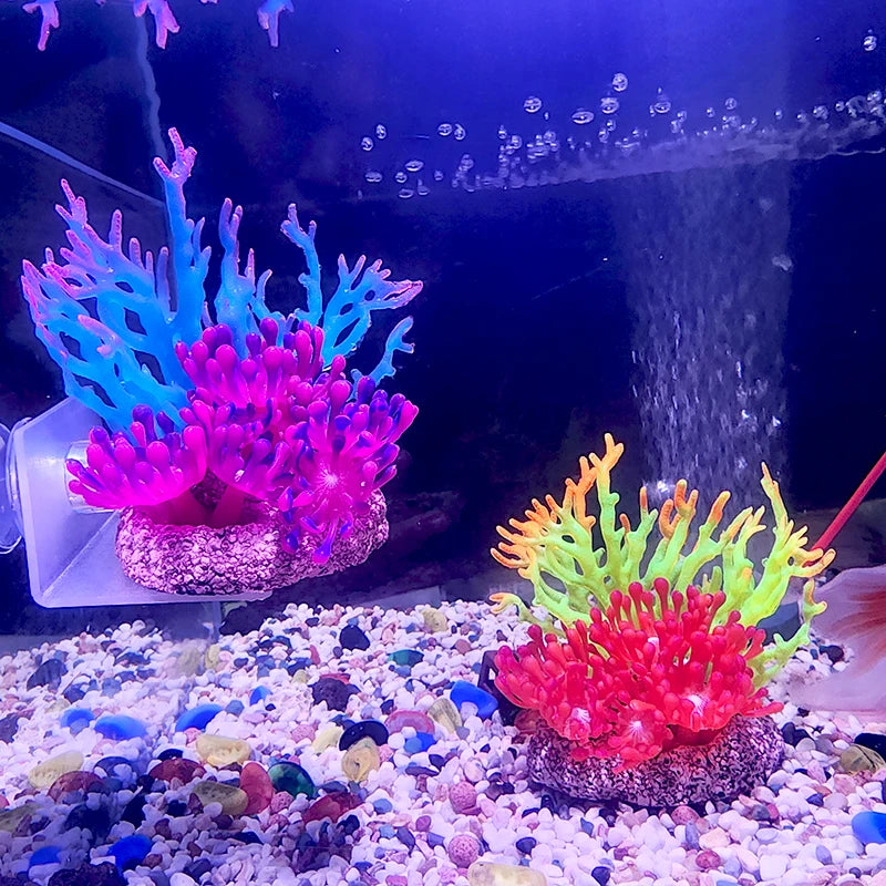 Artificial Silicone Underwater Coral Aquarium Fish Tank Simulation Decoration Aquarium Backgrounds Plants Water Grass Decora